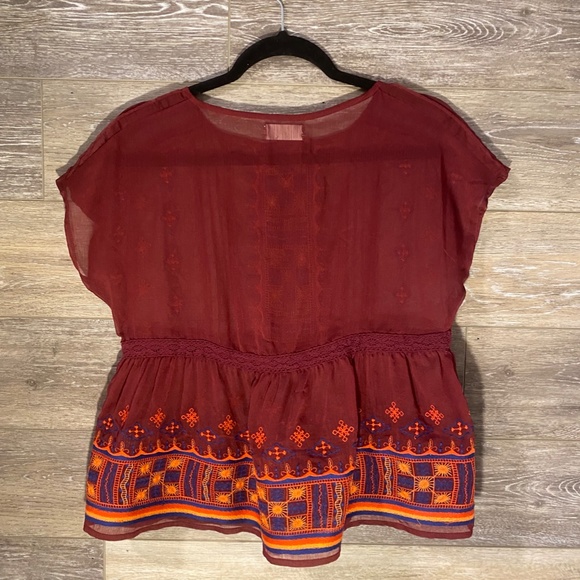 Altar'D State Sheer Red Top - Picture 4 of 4